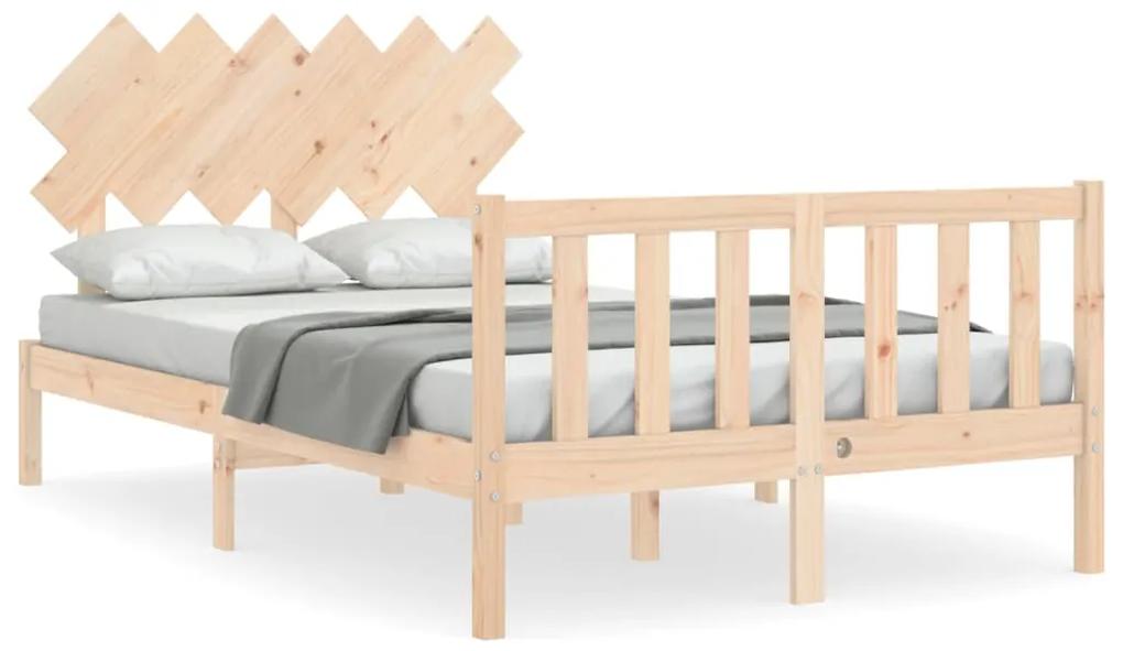 3193441 vidaXL Cadru de pat cu tăblie, dublu, lemn masiv
