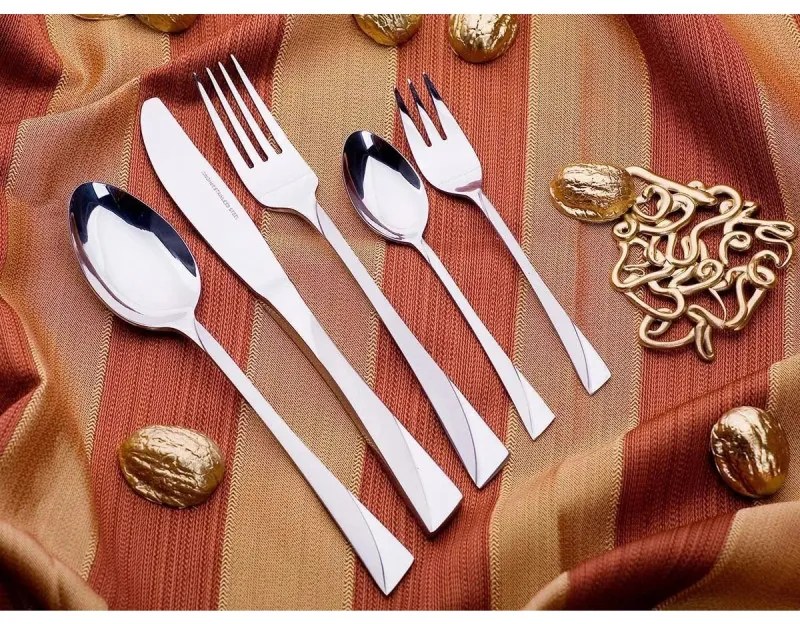 Set de 30 de tacâmuri Kinghoff KH 1454, Pentru 6 persoane, Oțel inoxidabil, Argint