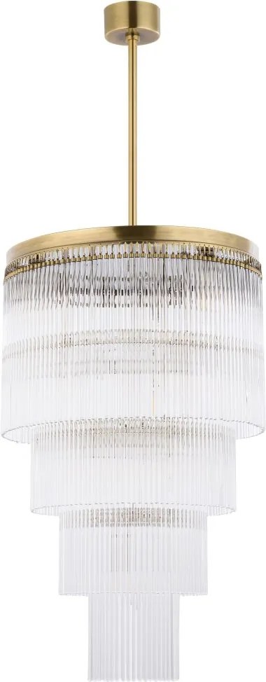 Lustra design LUX diametru 45cm din alama decorata cu sticla Filago