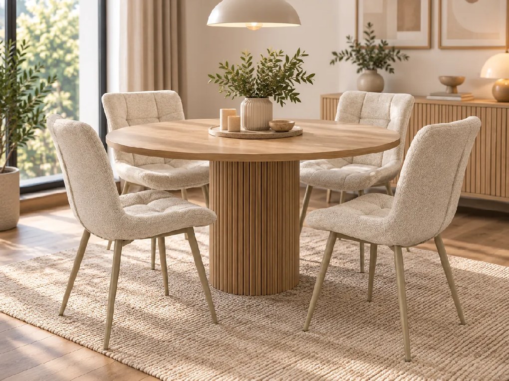 Scaun de dining tapițat ZEVORI, bej deschis/casmir