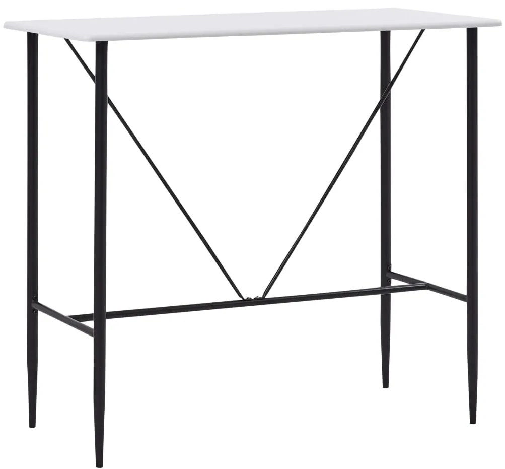 281547 vidaXL Masă de bar, alb, 120 x 60 x 110 cm, MDF