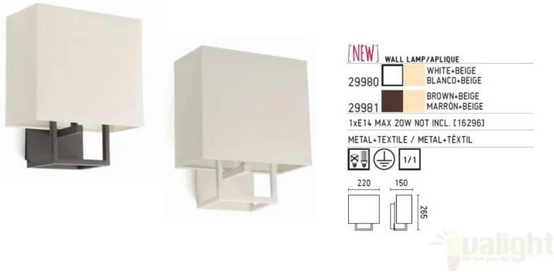 Aplica de perete moderna Vesper 29981