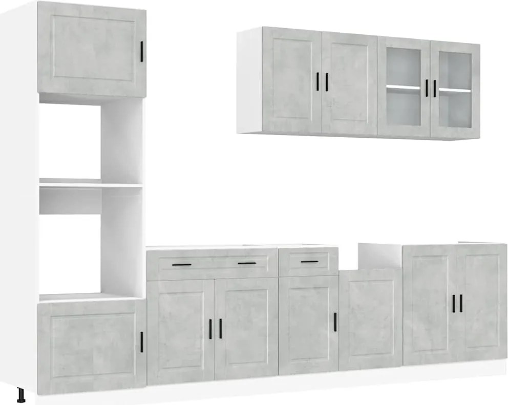 vidaXL Set dulapuri de bucătărie 7 piese „Kalmar” gri beton Lemn