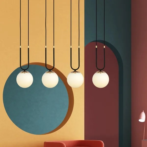 Lustră pe cablu GLAM 4xE14/10W/230V negru