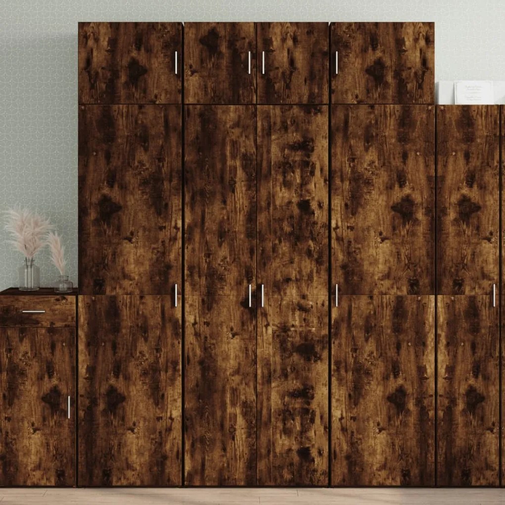vidaXL Dulap înalt, stejar fumuriu, 70x42,5x185 cm, lemn prelucrat