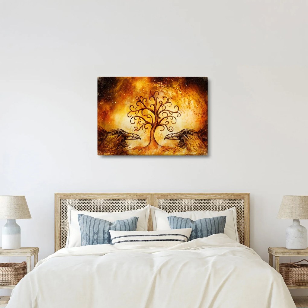 Tablou natural abstract cu copac (70x50 cm)