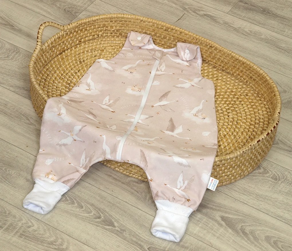 Sac de dormit cu picioare, bumbac de vara, 1 Tog, Gasca bej, S, 6-24 luni