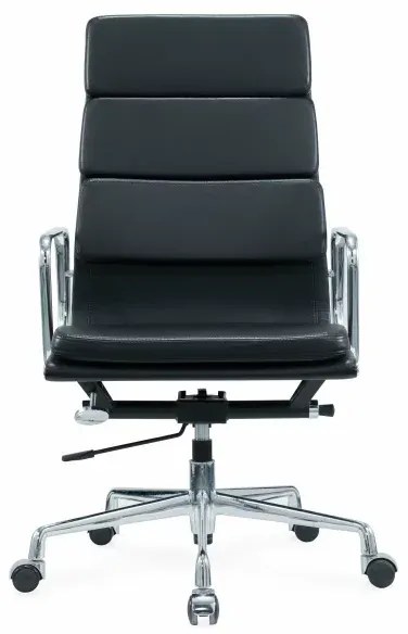 Scaun de birou ergonomic ,reglabil din piele ecologica si cadru din aluminiu ,culoare: negru  ,design modern și elegant ,calitate premium ,dimensiuni 590*500*1060-1150