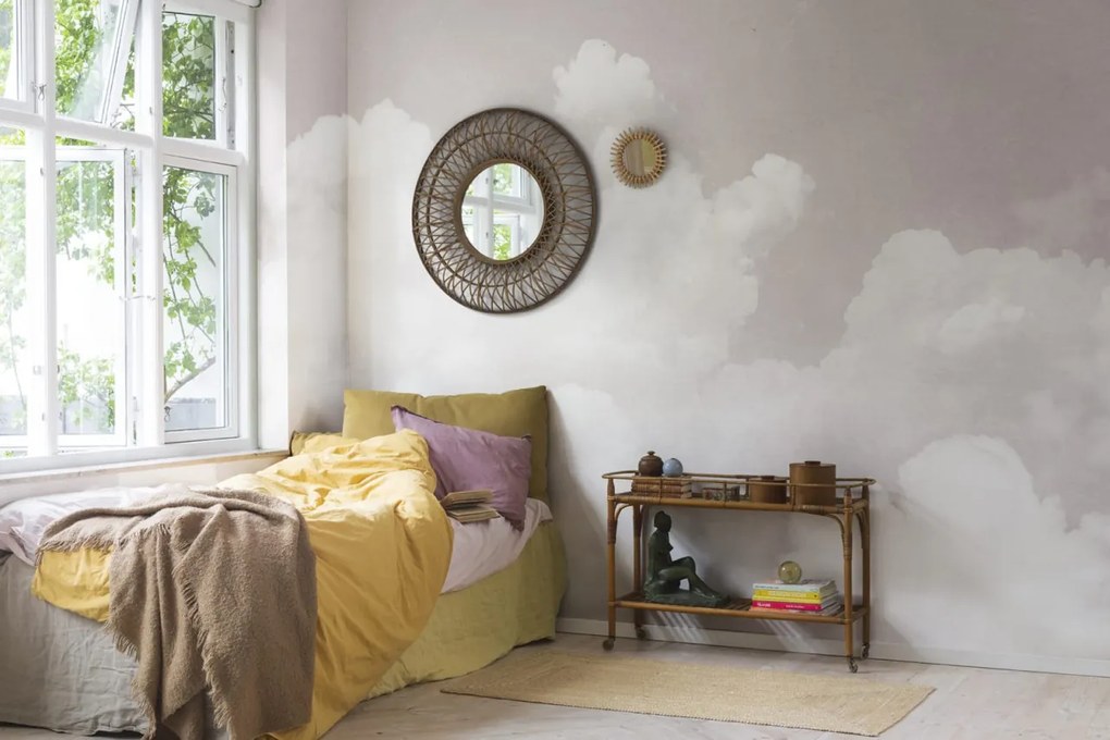 Tapet pentru copii Cuddle Clouds, Pink, Rebel Walls