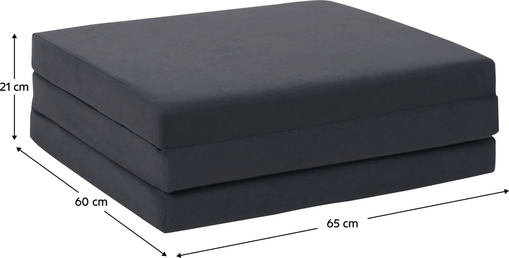 Saltea pliabilă, spumă, 65x180, gri, LEVI 65