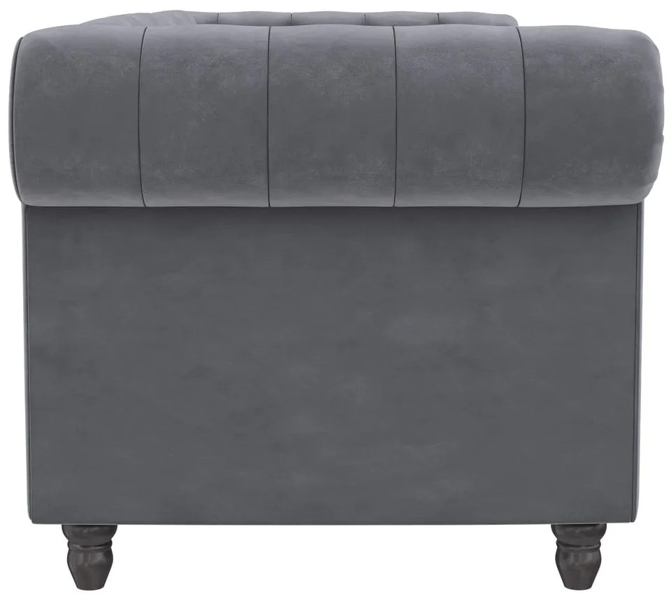 Canapea gri închis extensibilă cu tapițerie din catifea 236 cm Felix – Støraa