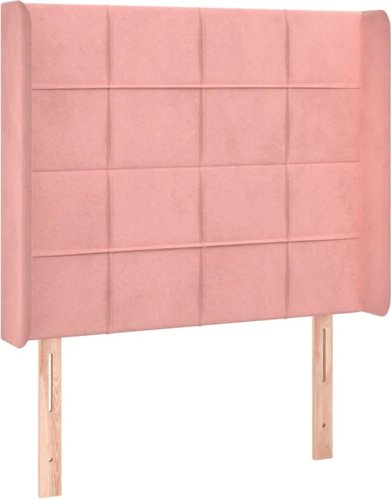 vidaXL Tăblie de pat cu aripioare, roz, 83x16x118/128 cm, catifea