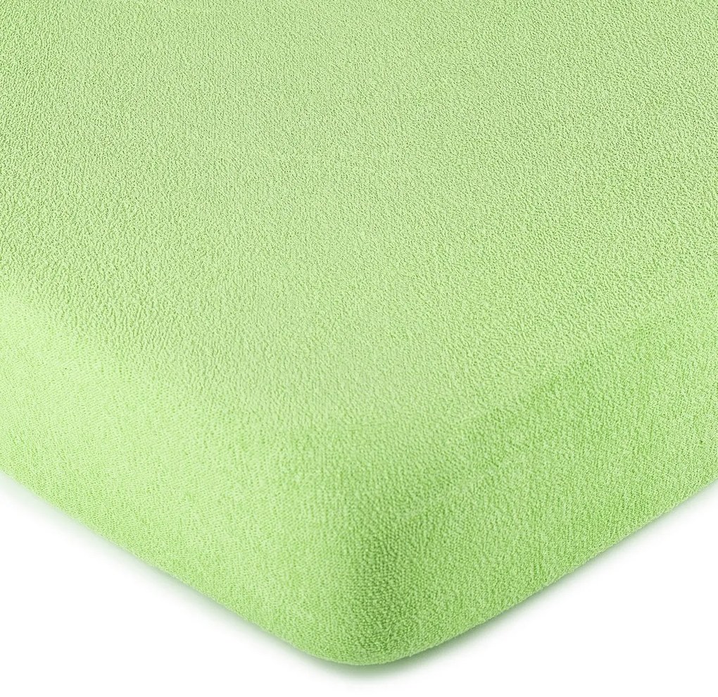 Cearșaf de pat 4Home, din frotir, verde, 90 x 200 cm, 90 x 200 cm
