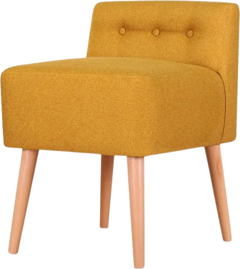 Taburet MOOUV 9101, stofa clasica galben, 43x43x43 cm