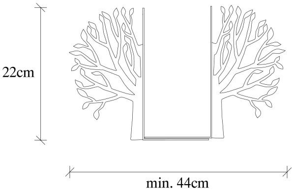 Suport de cărți 22x44 cm negru