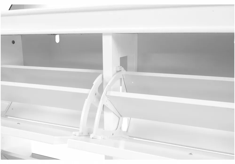 Pantofar mdf pal alb , 4 compartimente , suporturi inclinabile duble , Bortis Impex alb, 105 cm, 24 cm, 82.5 cm