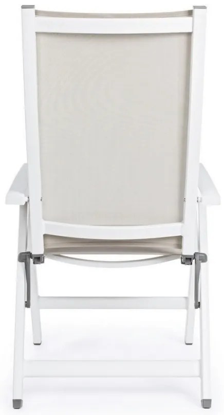 Scaun cu spatar reglabil, alb, 59x71x113 cm, Cruise Bizzotto