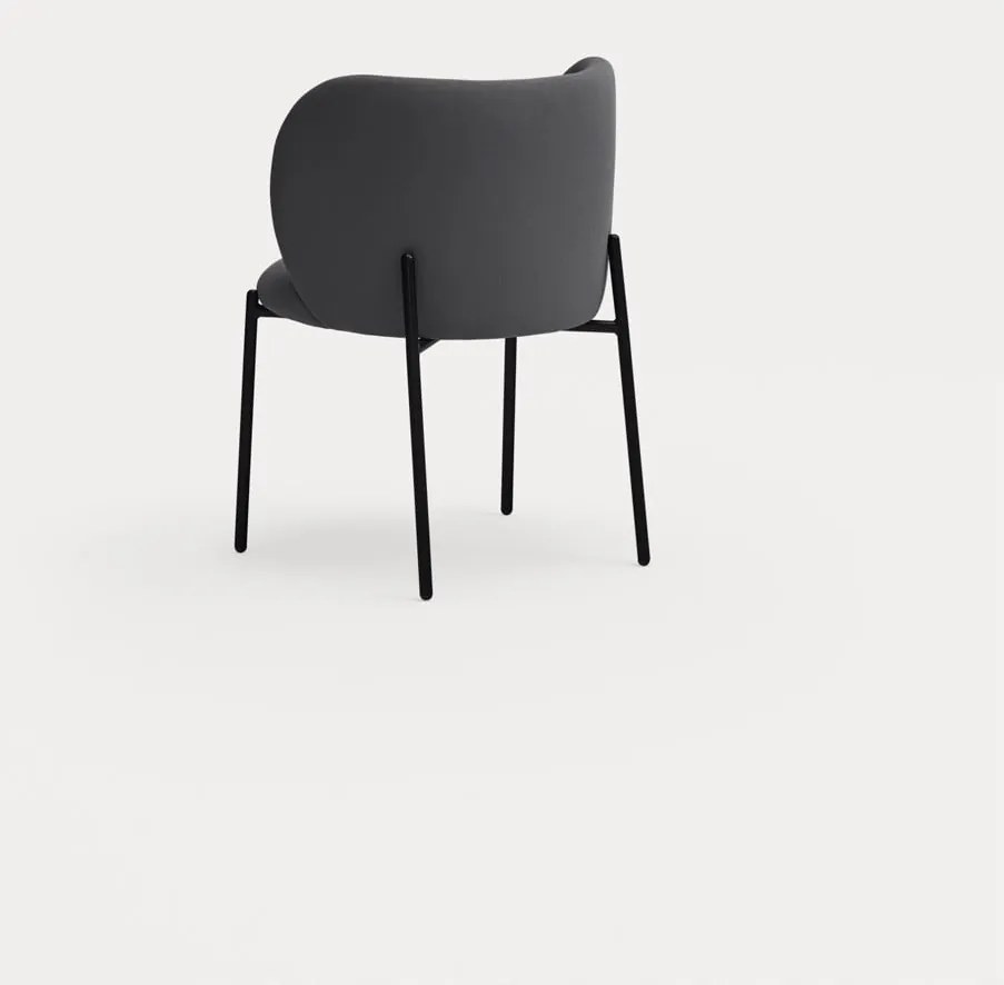 Set de scaune de sufragerie gri închis 2 buc. tapițat Mogi – Teulat