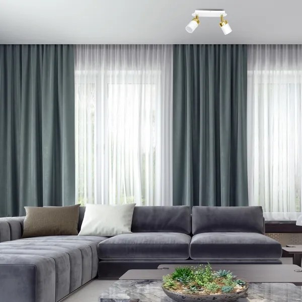 Spot JOKER 2xGU10/25W/230V alb/auriu