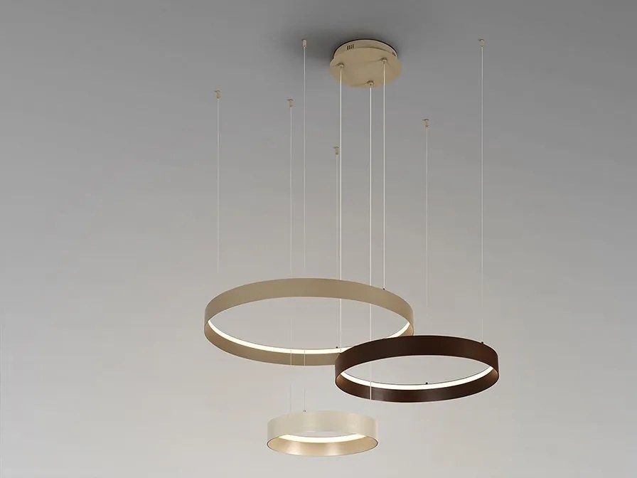 Lustra cu 3 inele colorate LED CCT si telecomanda Halos