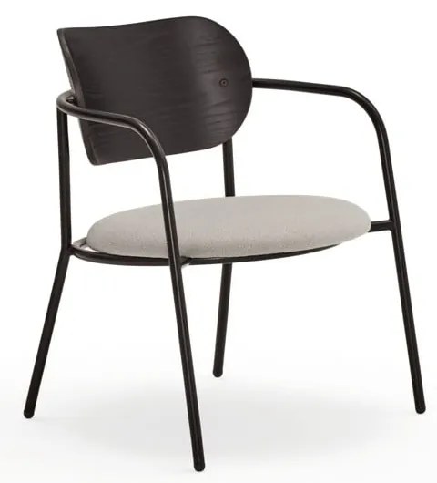 Fotoliu negru-gri în decor de frasin Eclipse - Teulat