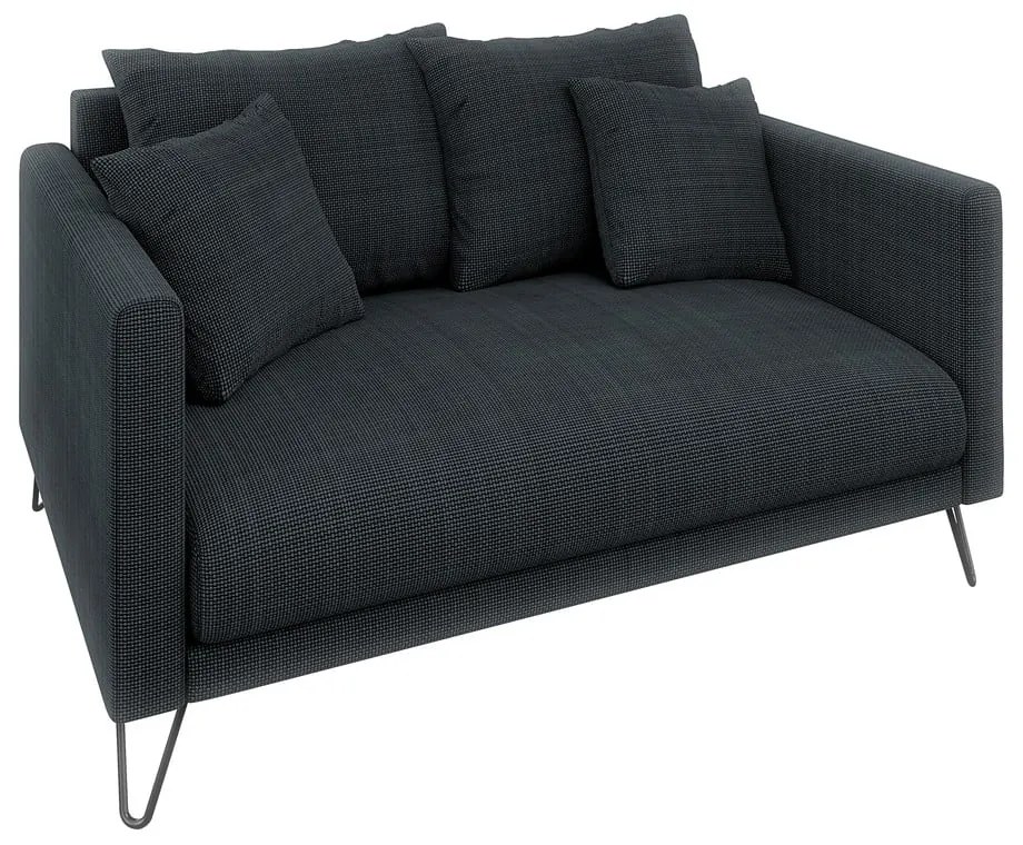 Canapea gri închis cu tapițerie din chenille 140 cm Freya – Ropez