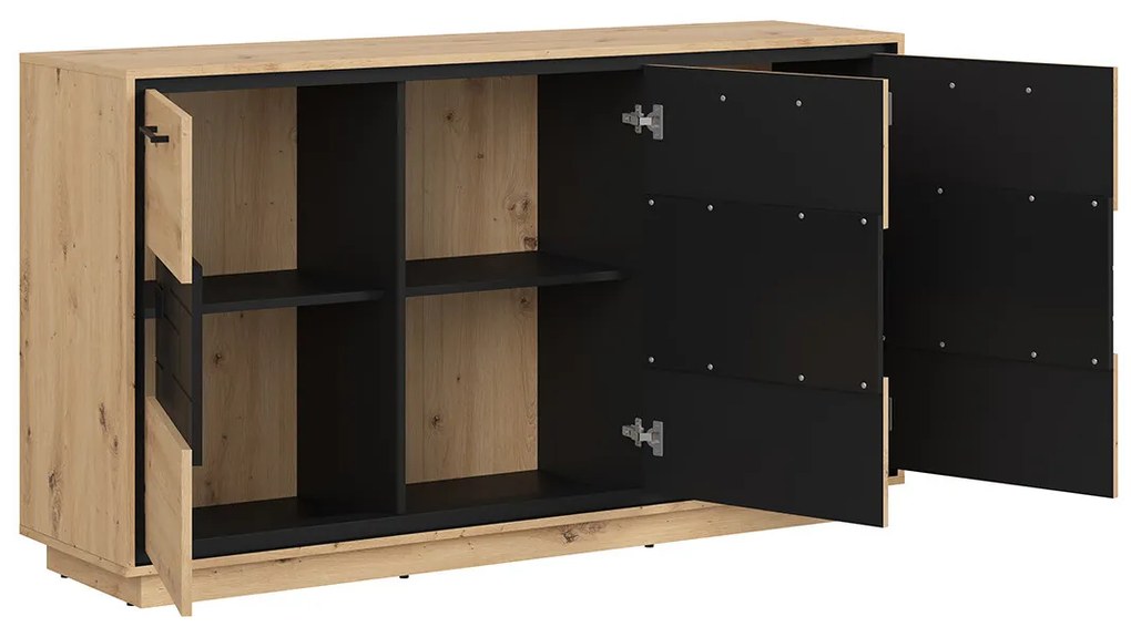 Dulap Pont KOM3D (Stejar artisan + Negru mat). 1063041