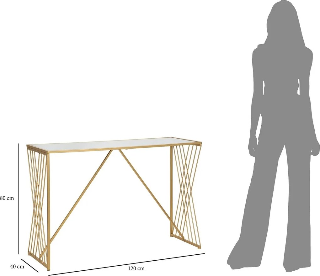 Consola Easy, Mauro Ferretti, 120x40x80 cm, fier, auriu