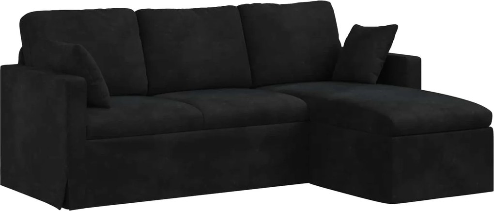 vidaXL Canapea Negru 198 x 134 x 80 cm Catifea