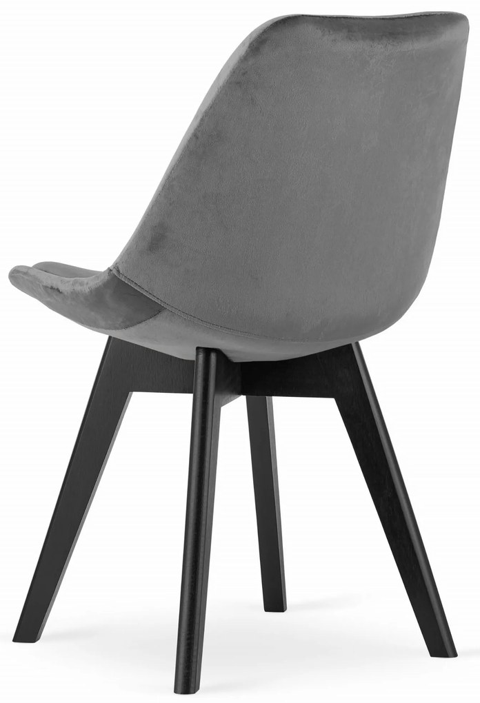 Scaun BALI MARK VELVET gri deschis cu picioare negre