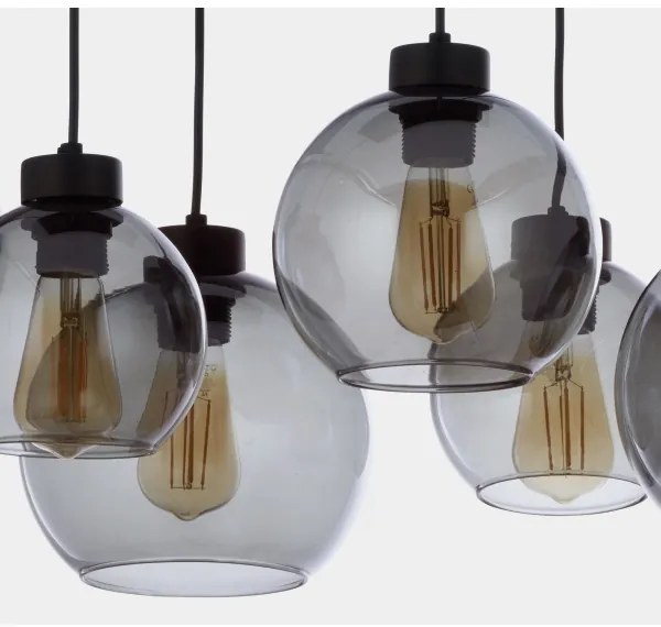 Lustră pe cablu CUBUS 6xE27/60W/230V neagră