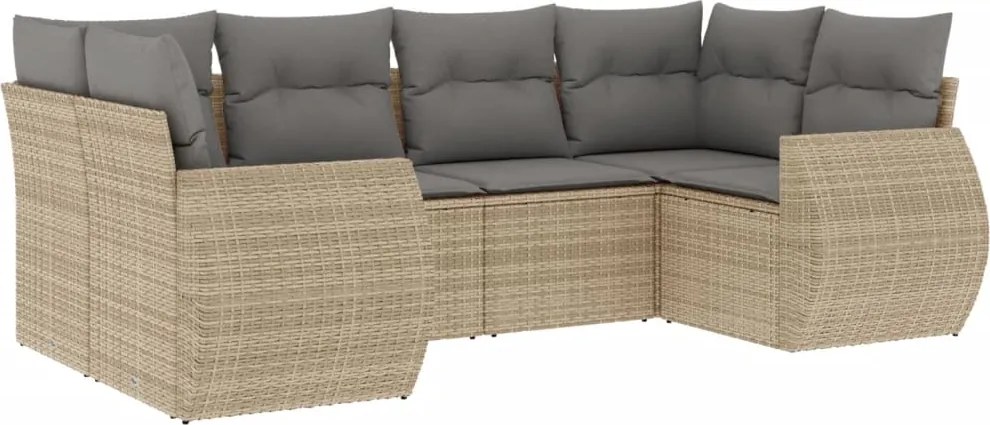 vidaXL Set canapele de grădină cu perne, 6 piese, bej, poliratan