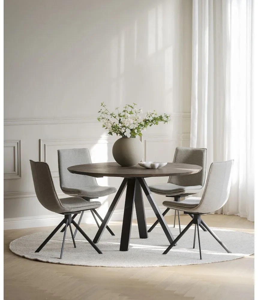 Scaune de dining bej rotative 2 buc. Lowell - Rowico