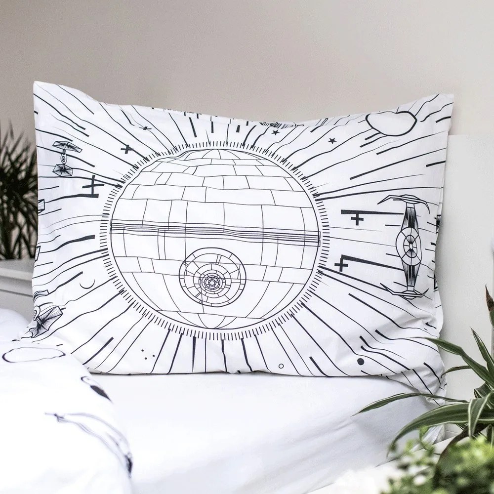 Lenjerie de pat din bumbac fosforescentă pentru copii pentru pat de o persoană 140x200 cm Star Wars – Jerry Fabrics
