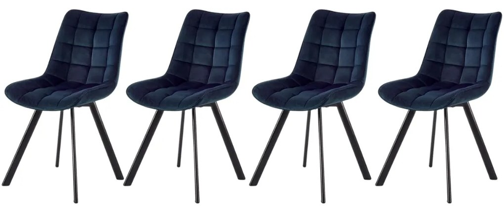 Set 4 scaune K332 velvet bleumarin
