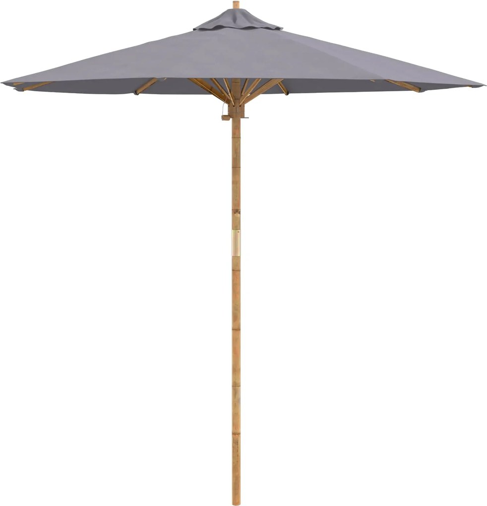 vidaXL Parasol de Grădină Gri închis Ø 270 x 260 cm Bambus
