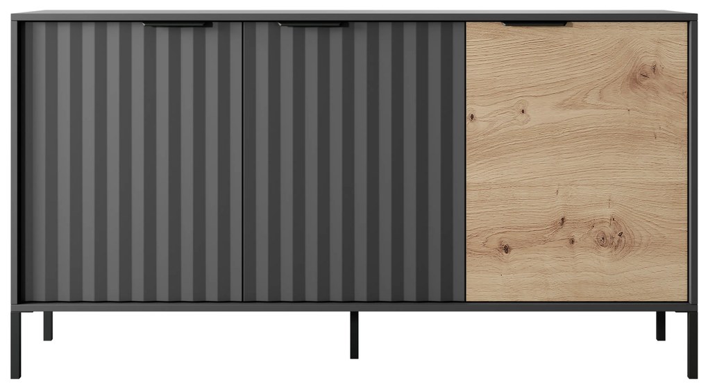 Dulap Rastafa 3D (Stejar artisan + Negru). 1071380