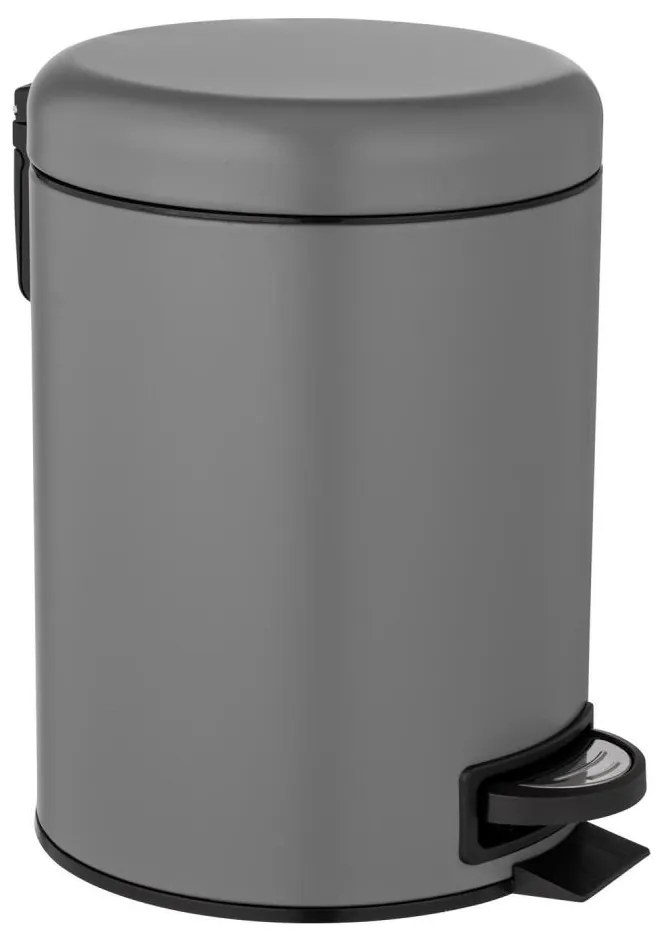 WENKO 24682100 - Coș LEMAN 21x24 cm, gri/negru