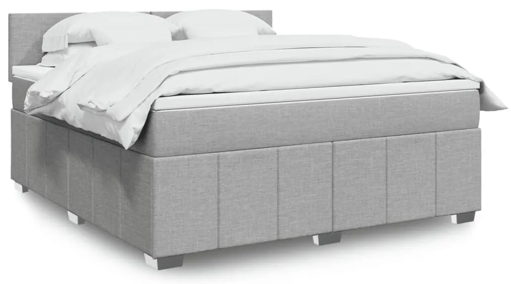 vidaXL Pat continental, gri deschis, 180x200 cm, material textil
