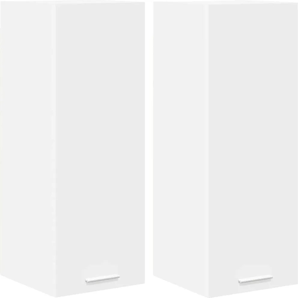 vidaXL Dulap suspendat cu ușă 2 pcs Alb 30 x 31 x 80 cm Lemn compozit