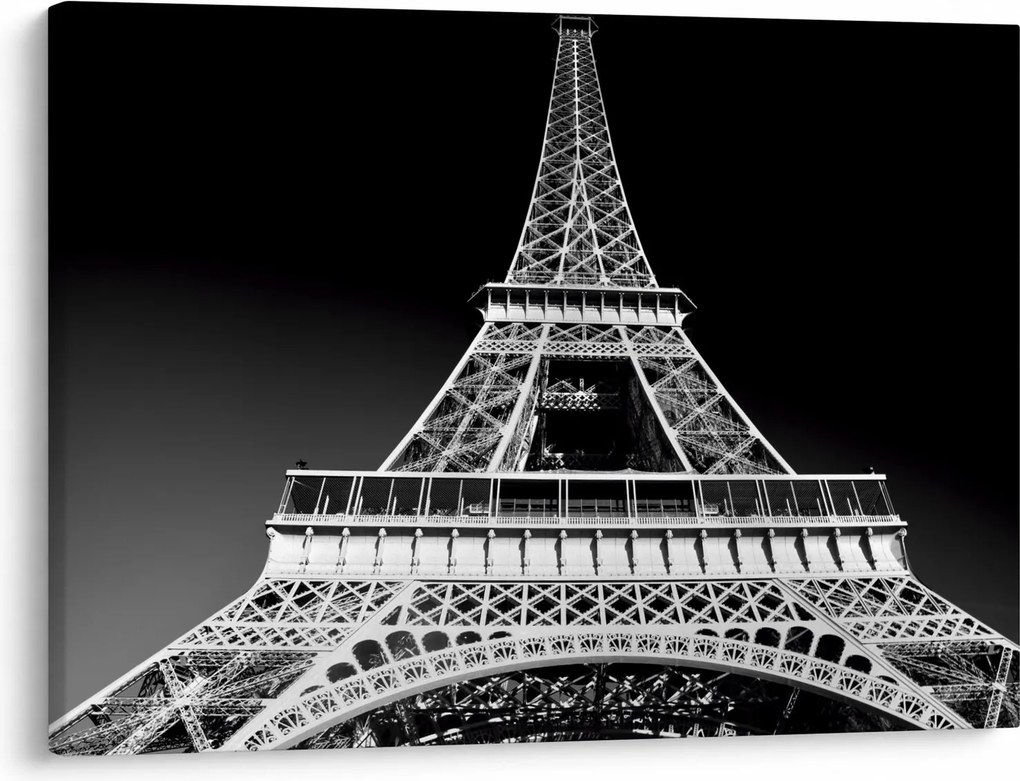 Tablou - Turnul Eiffel, alb-negru (70x50 cm)