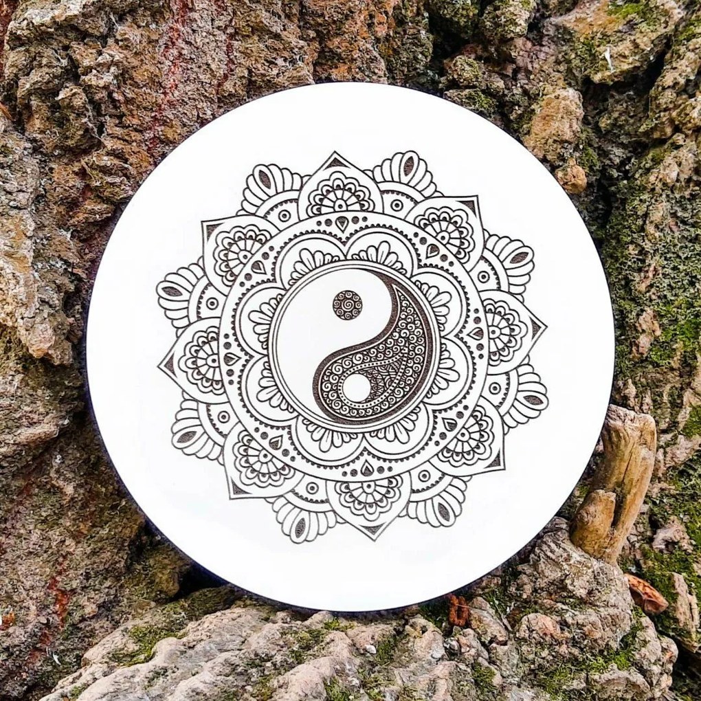 DUBLEZ | Mandala gravată pentru perete – Yin Yang