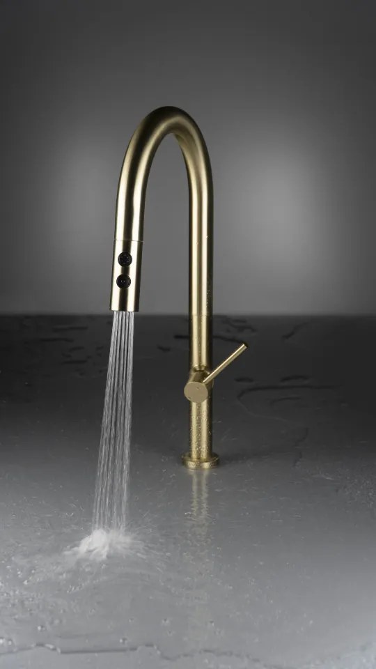 Baterie pentru Bucătărie OLFATO finisaj auriu periat BQO_R72M