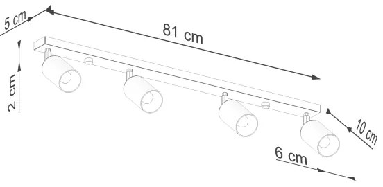 Spot Sollux SL.1379 WINX 4xGU10/10W/230V negru/cupru