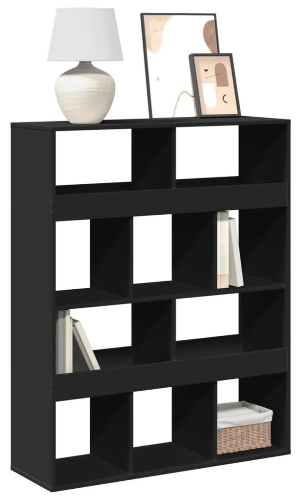 vidaXL Bibliotecă, negru, 100x33x125,5 cm, lemn prelucrat