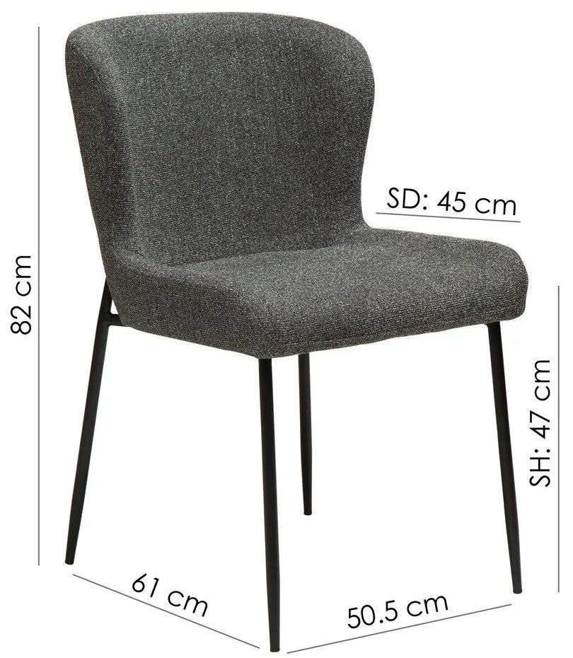 Scaun de dining DAN-FORM Denmark Glam, gri închis