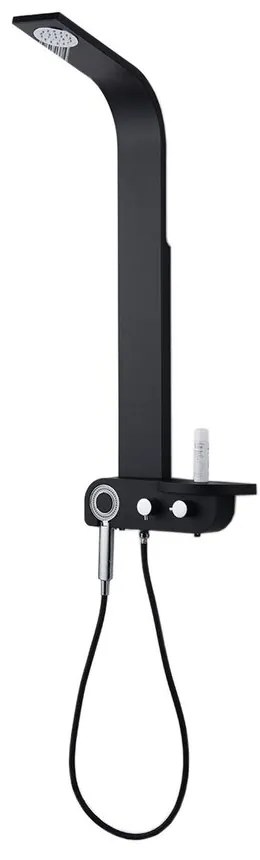 Panel de dus Fluminia Nero Lux 112x44 cm negru baterie termostatica