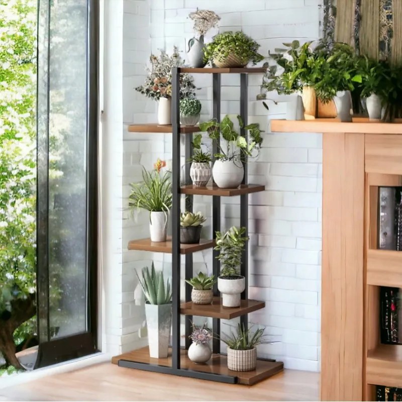 SUPERTAR Oferta Suport metalic pentru flori LOREDO decor nuc, negru II. calitate