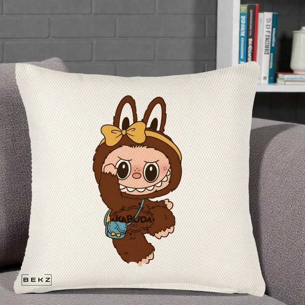 Perna Personalizata Kabuda Maro cu Funda Aurie, 40x40 cm, Crem Reliefat, Husa Detasabila, Perna Inclusa, BEKZ®