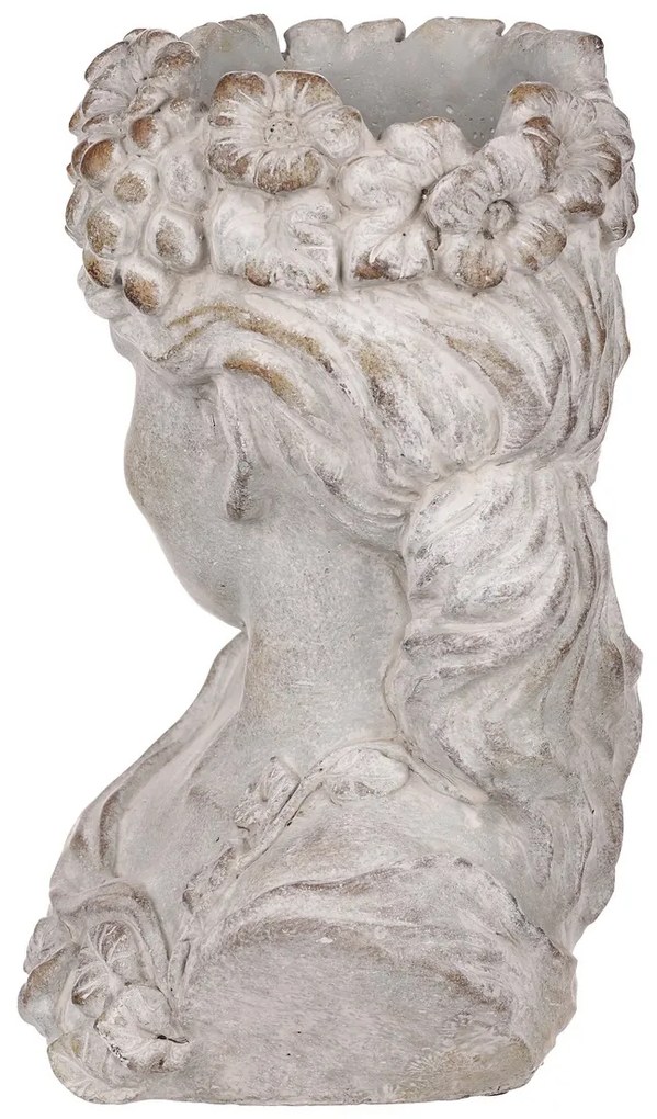 Cap de femeie din beton Bysta, diametru 23 cm, 23x 17 x 30 cm